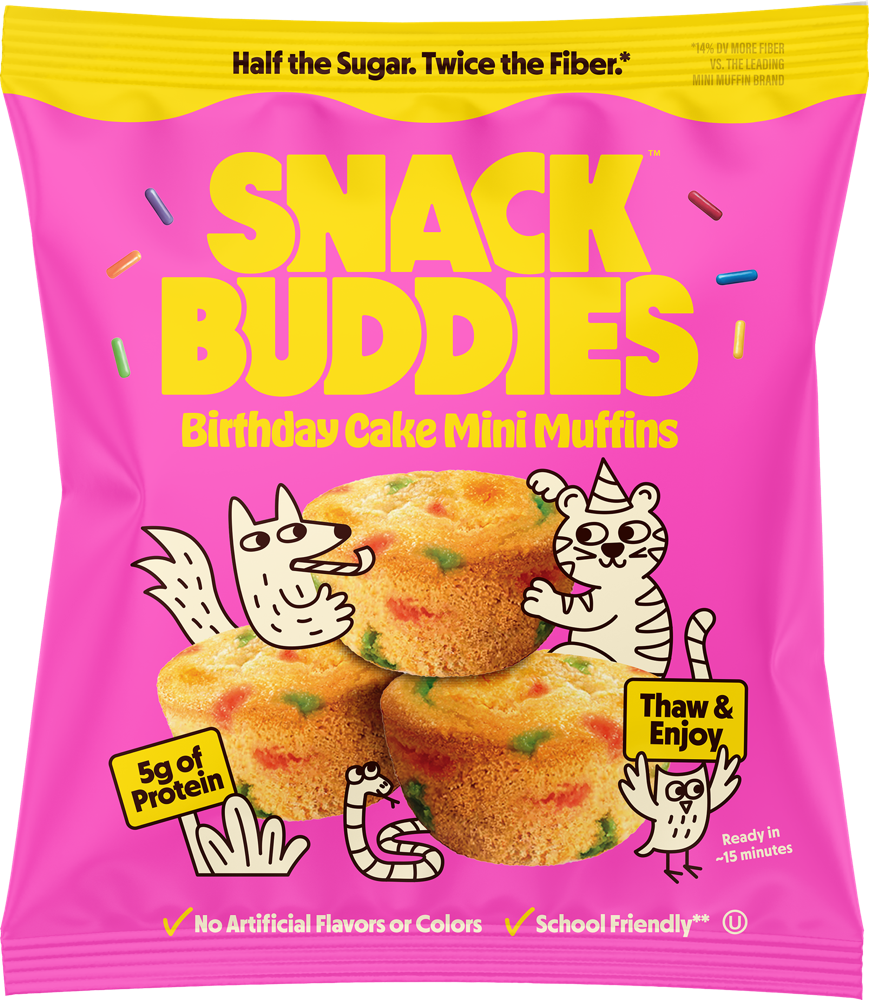Snack Buddies Birthday Cake Mini Muffins pouch